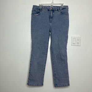 Good American Purple Haze Cropped Straight Leg Jeans